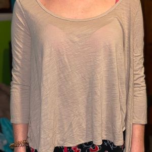 Mid length sleeve top with super fun back details